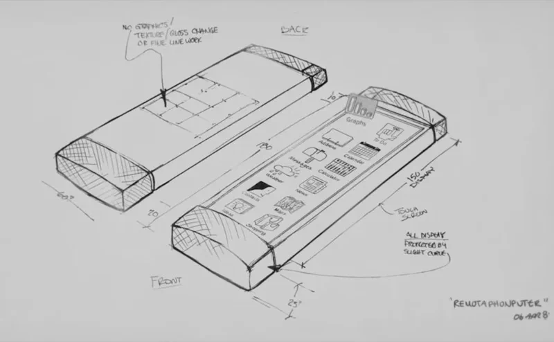 Early sketches from General Magic showing what could have been the smartphone