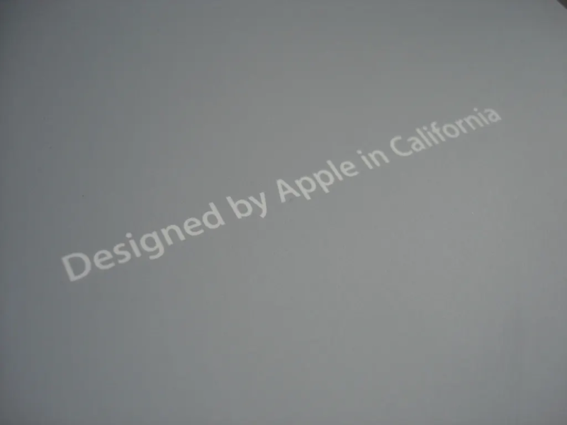 Apple’s “Designed by Apple in California” text