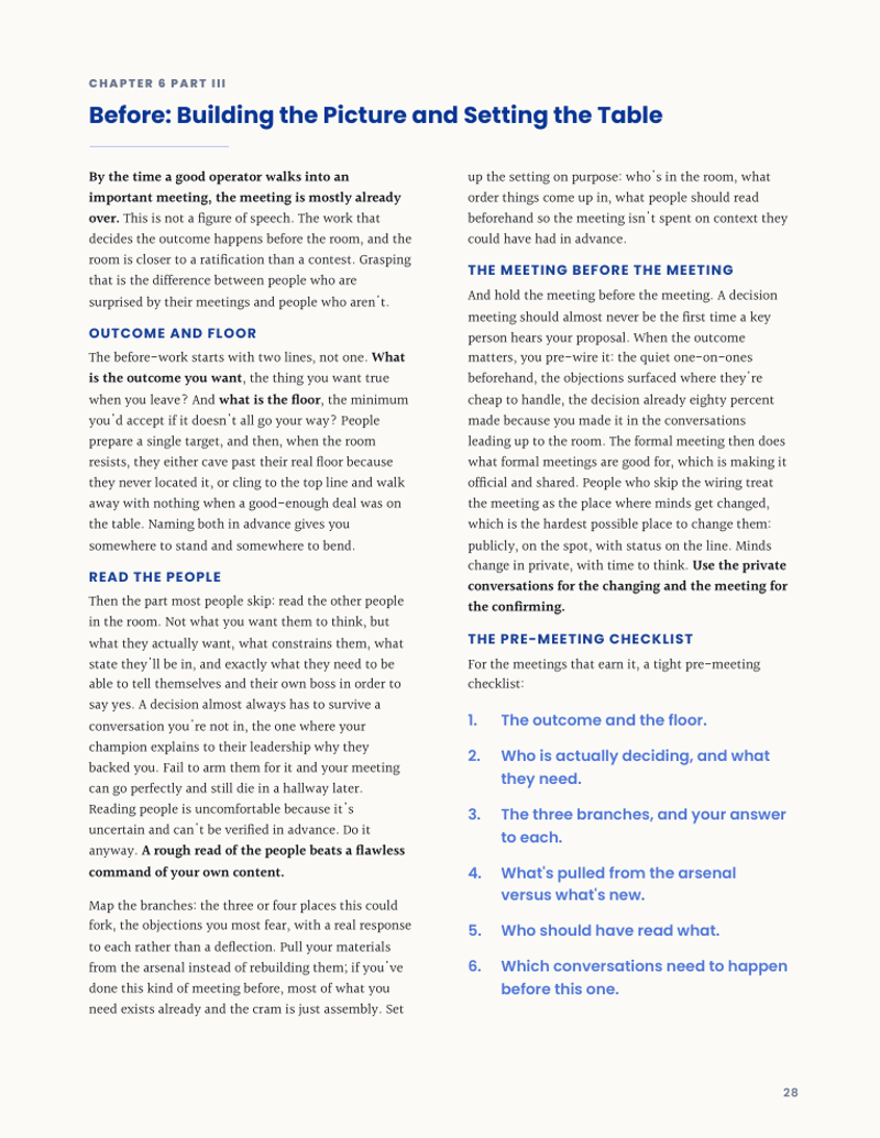 Sample two-column field-guide page with a checklist