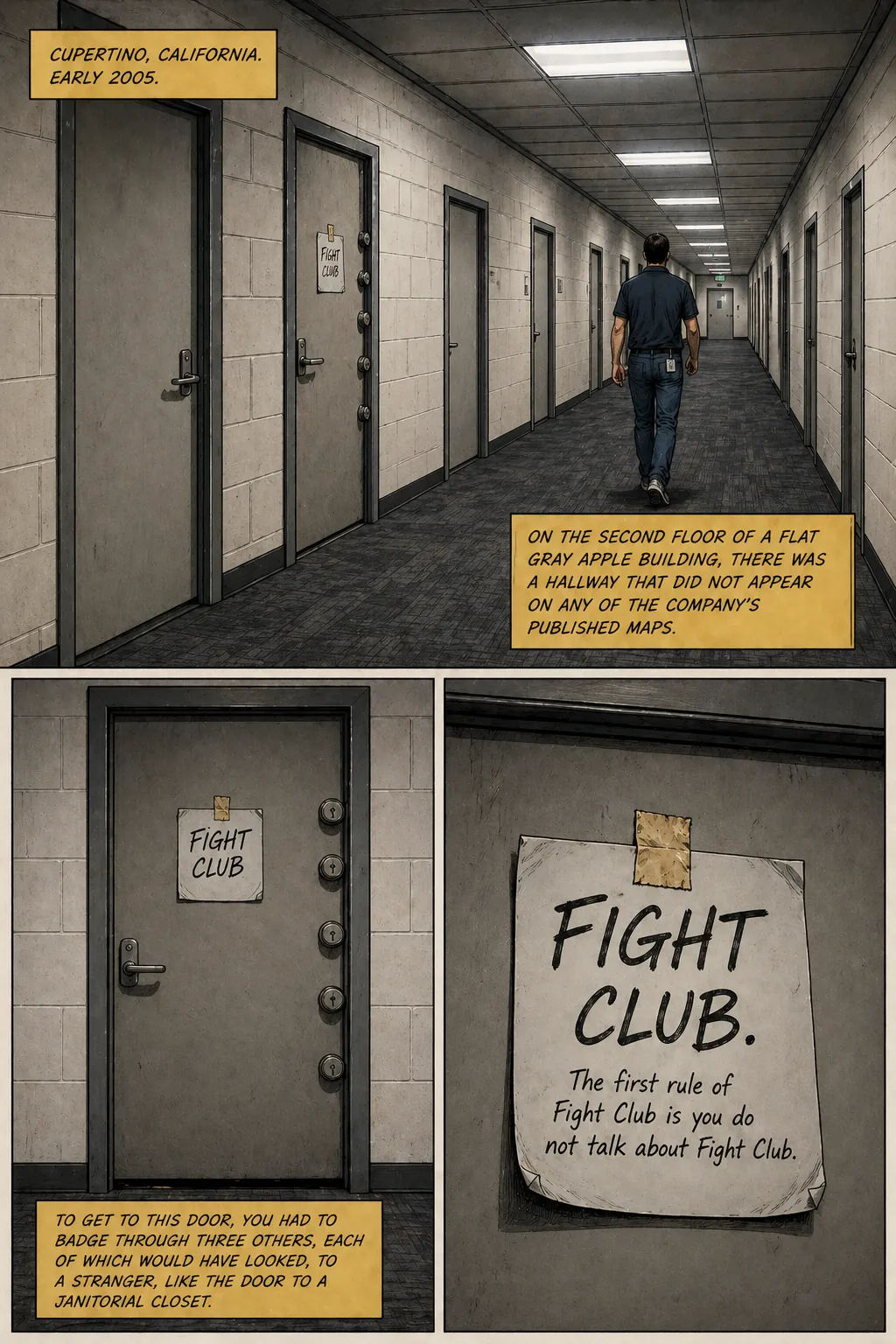 Page 4: The secret door to fight club