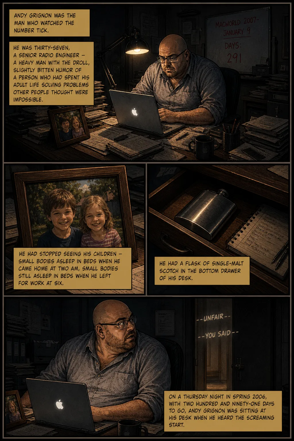 Page 13: Late night office unexpected disturbance