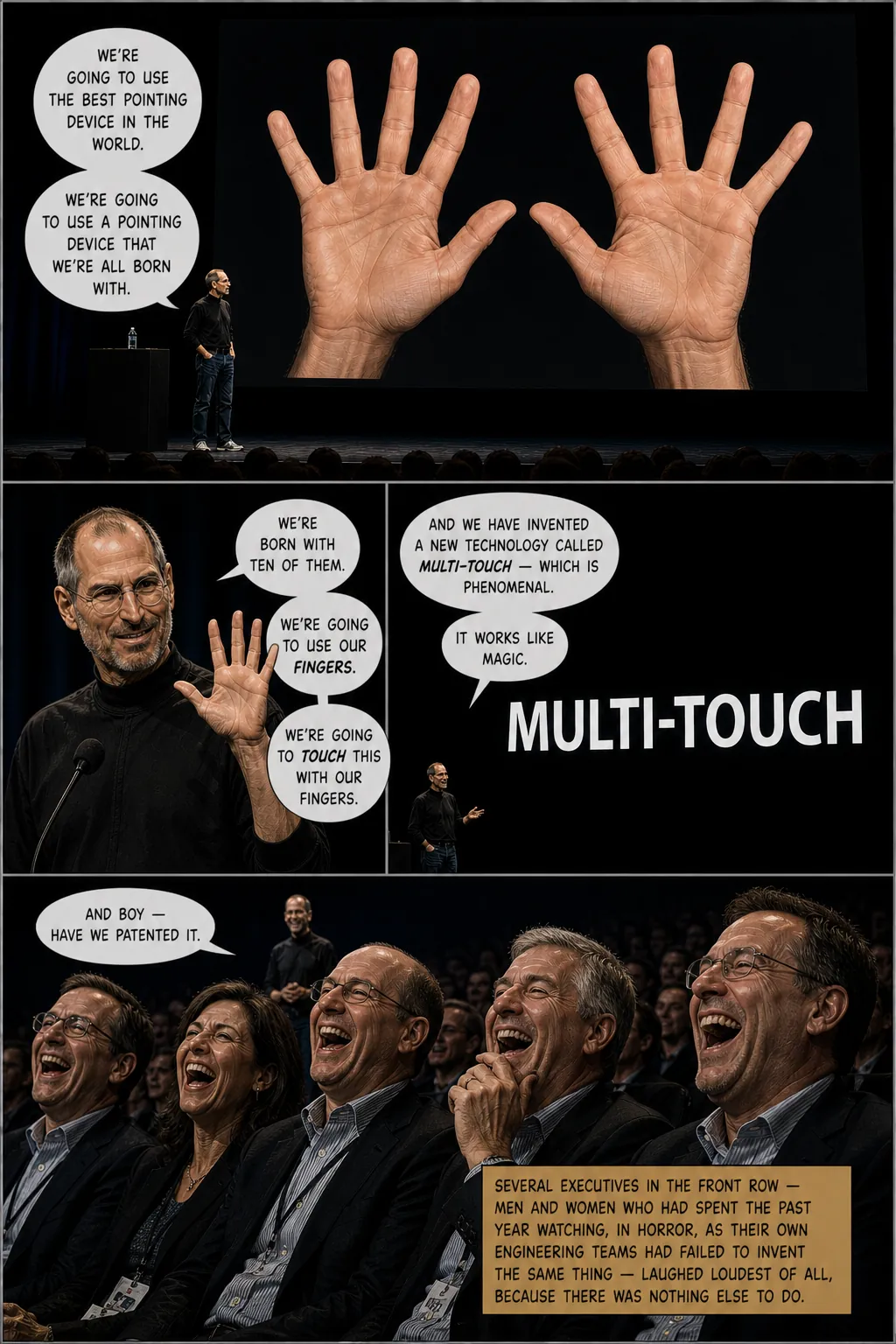 Page 28: Steve jobs inspired multi touch reveal