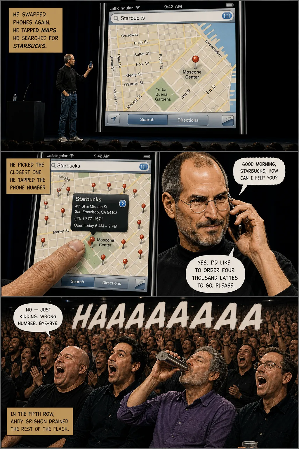 Page 34: Keynote prank ordering four thousand lattes