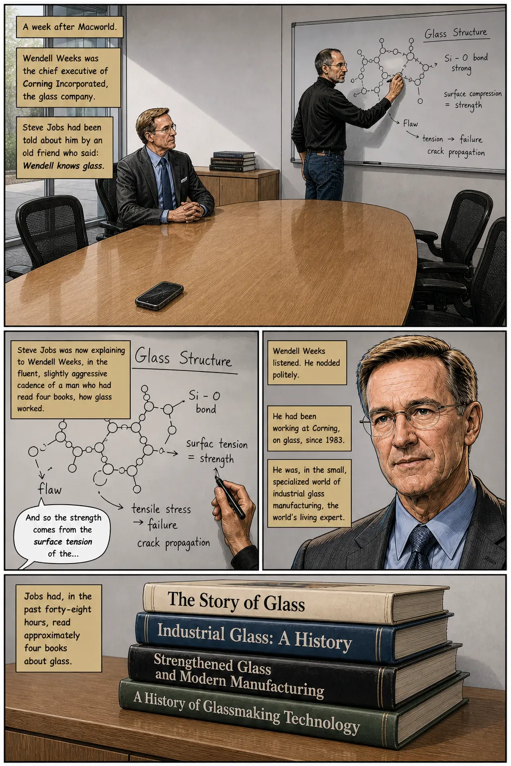 Page 43: The glass conversation begins