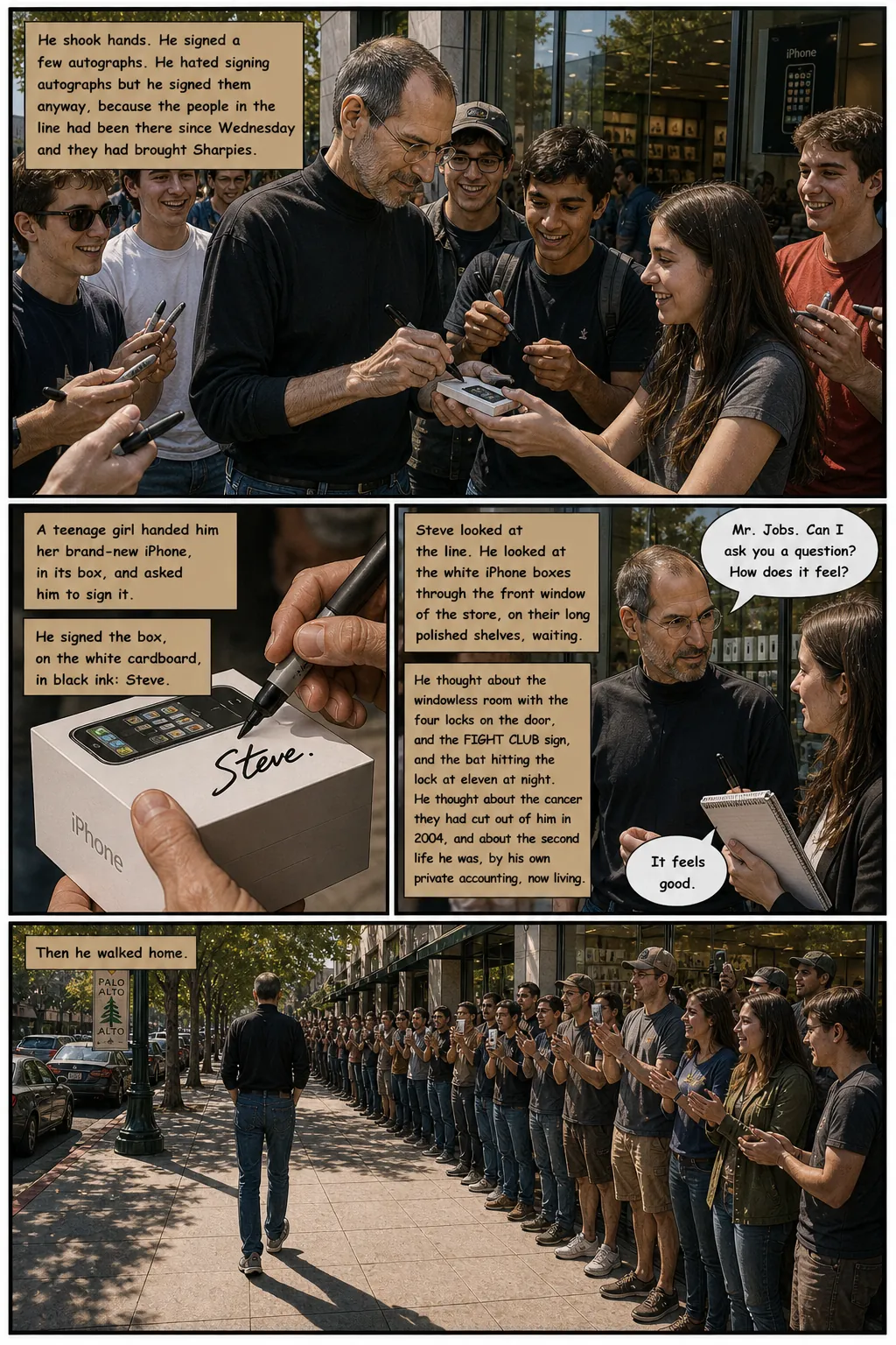 Page 53: Steve jobs signing autographs outside apple store